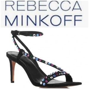 REBECCA MINKOFF - L Sz 6.5 (37) Nanine Suede & Crystal 3” Heels NEW IN BOX!